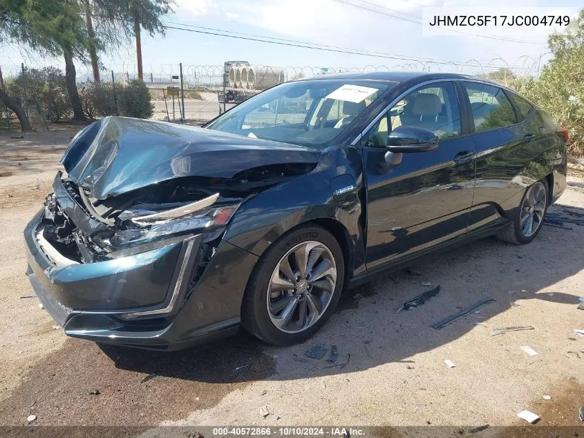 2018 Honda Clarity Plug-In Hybrid VIN: JHMZC5F17JC004749 Lot: 40572866