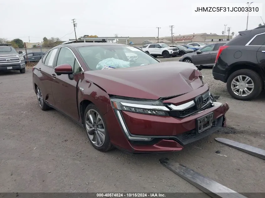 2018 Honda Clarity Plug-In Hybrid Touring VIN: JHMZC5F31JC003310 Lot: 40574824