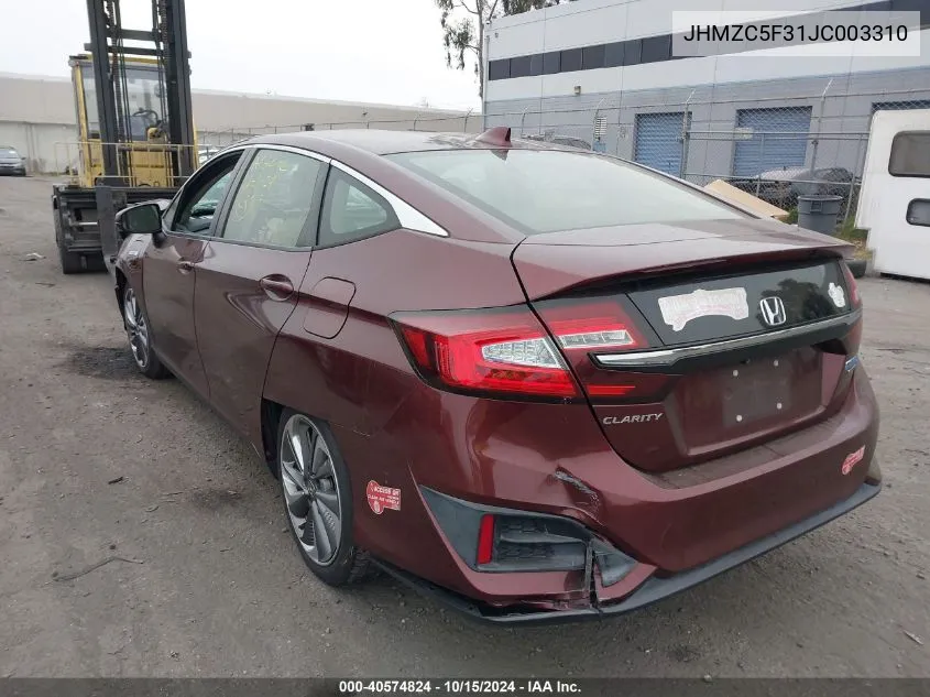 2018 Honda Clarity Plug-In Hybrid Touring VIN: JHMZC5F31JC003310 Lot: 40574824