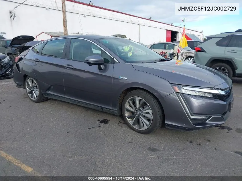 2018 Honda Clarity Plug-In Hybrid VIN: JHMZC5F12JC002729 Lot: 40605554