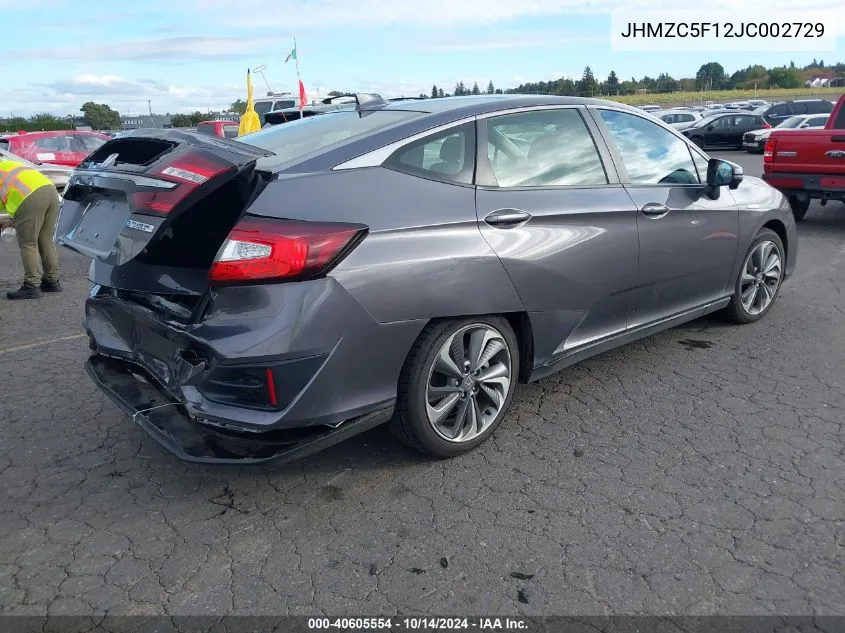 2018 Honda Clarity Plug-In Hybrid VIN: JHMZC5F12JC002729 Lot: 40605554