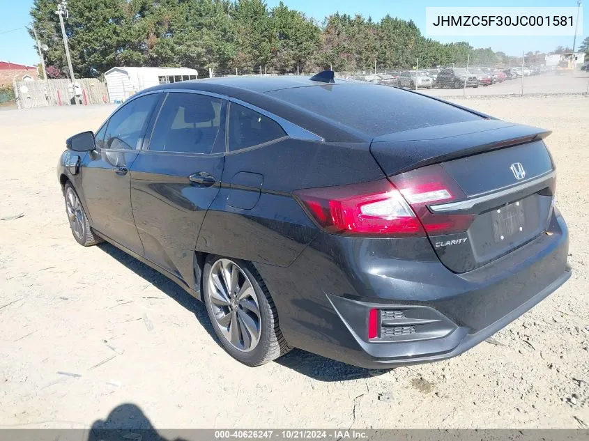 2018 Honda Clarity Plug-In Hybrid Touring VIN: JHMZC5F30JC001581 Lot: 40626247