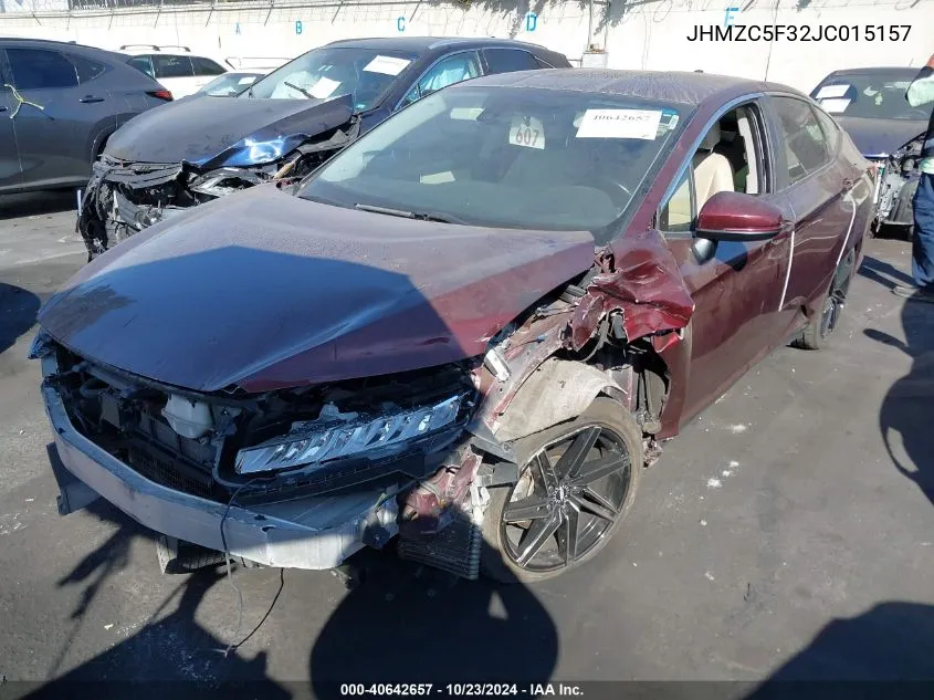 2018 Honda Clarity Plug-In Hybrid Touring VIN: JHMZC5F32JC015157 Lot: 40642657