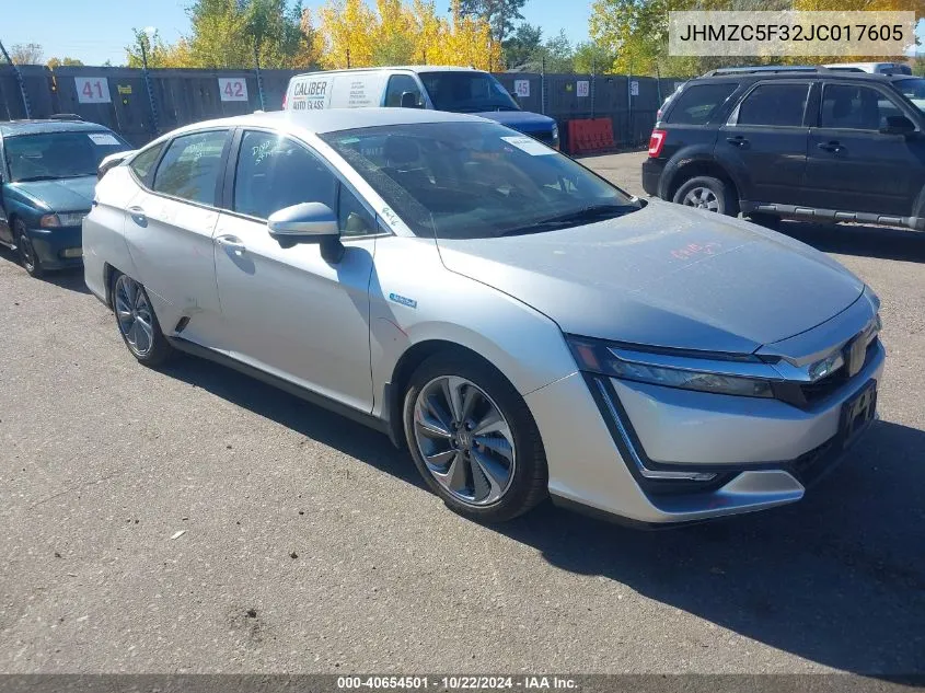 2018 Honda Clarity Plug-In Hybrid Touring VIN: JHMZC5F32JC017605 Lot: 40654501