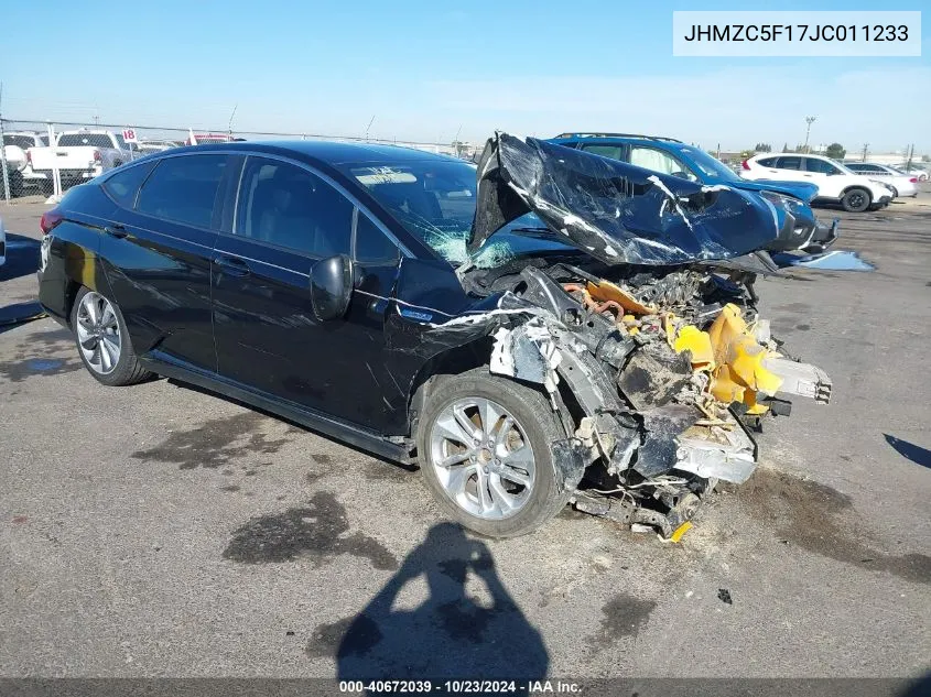 2018 Honda Clarity Plug-In Hybrid VIN: JHMZC5F17JC011233 Lot: 40672039