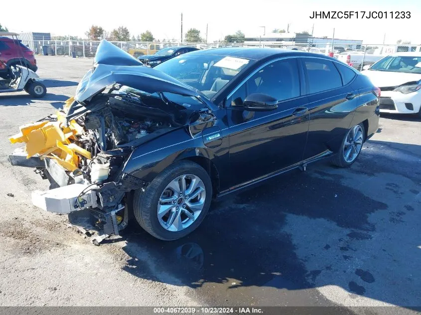 2018 Honda Clarity Plug-In Hybrid VIN: JHMZC5F17JC011233 Lot: 40672039