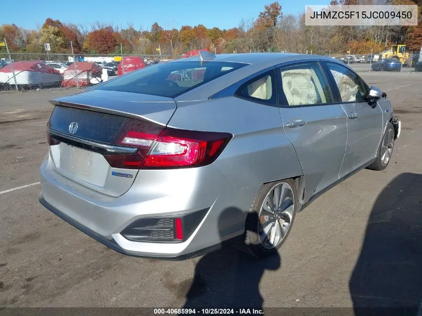 2018 Honda Clarity Plug-In Hybrid VIN: JHMZC5F15JC009450 Lot: 40685994