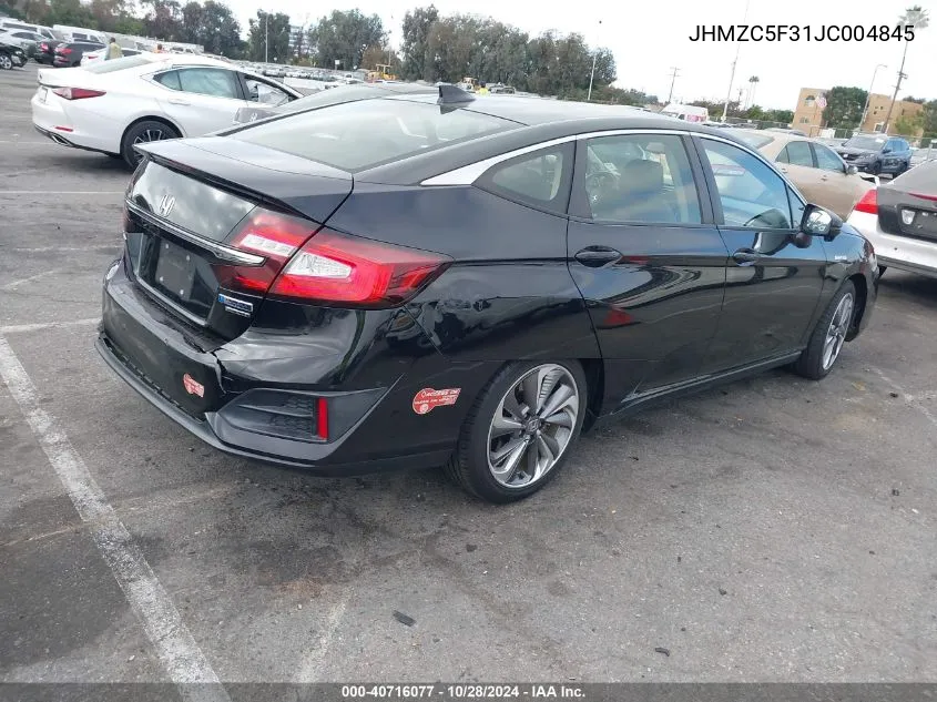 2018 Honda Clarity Plug-In Hybrid Touring VIN: JHMZC5F31JC004845 Lot: 40716077