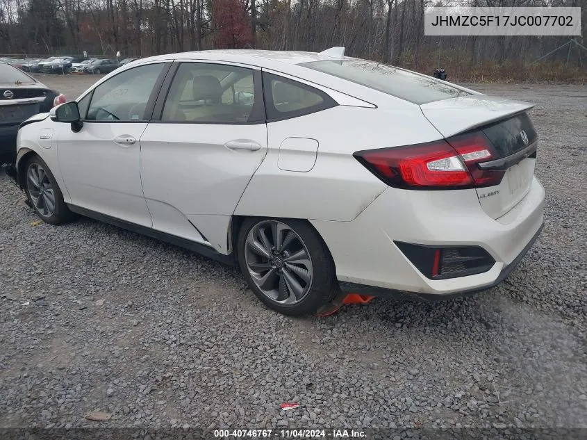 2018 Honda Clarity Plug-In Hybrid VIN: JHMZC5F17JC007702 Lot: 40746767