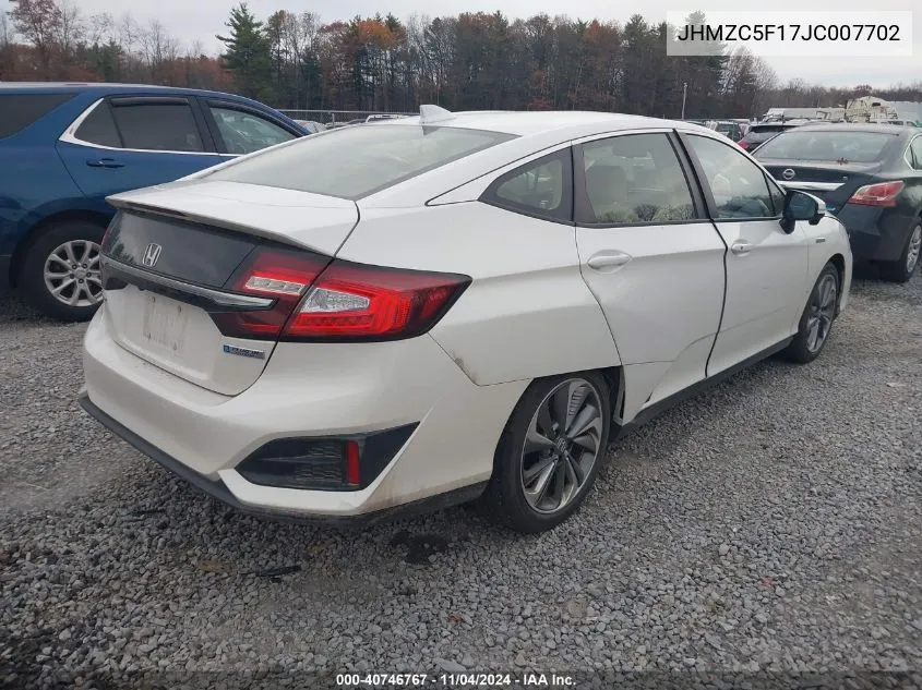 2018 Honda Clarity Plug-In Hybrid VIN: JHMZC5F17JC007702 Lot: 40746767