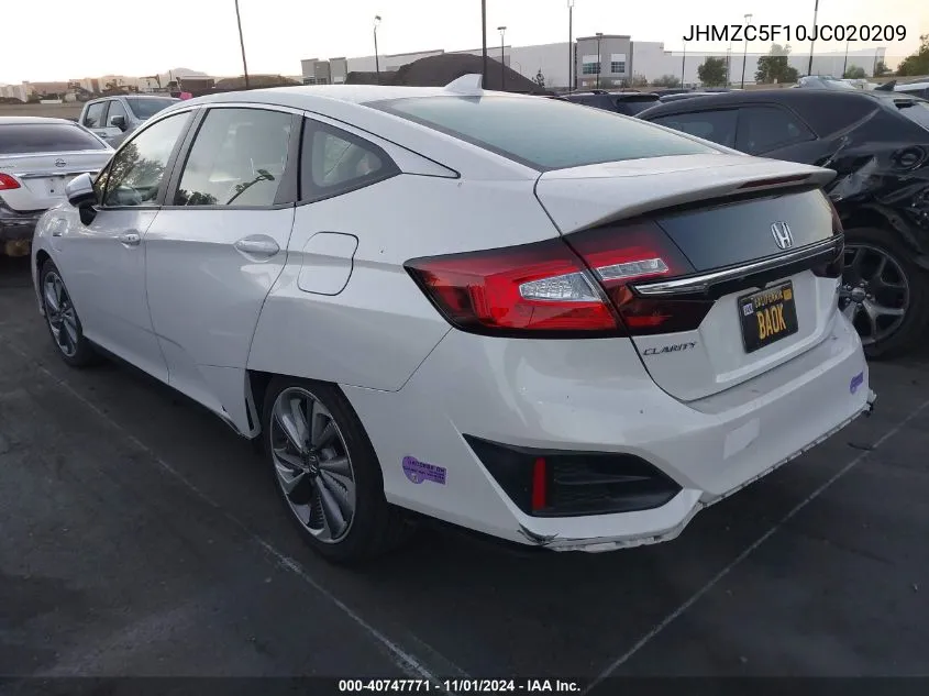 2018 Honda Clarity VIN: JHMZC5F10JC020209 Lot: 40747771