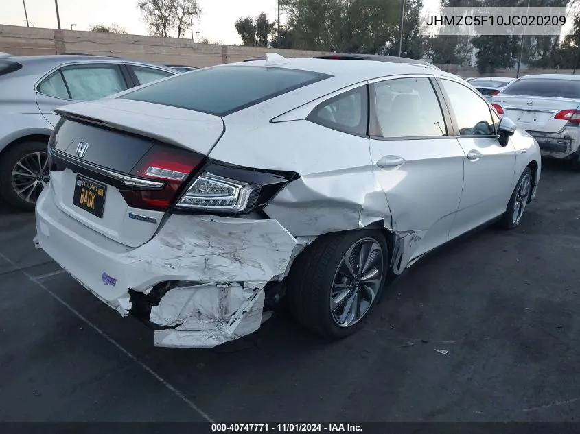 2018 Honda Clarity VIN: JHMZC5F10JC020209 Lot: 40747771