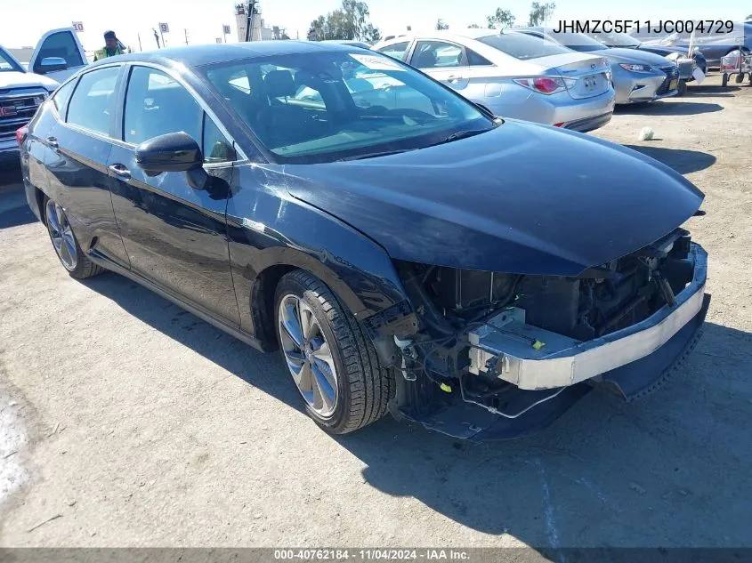 2018 Honda Clarity Plug-In Hybrid VIN: JHMZC5F11JC004729 Lot: 40762184