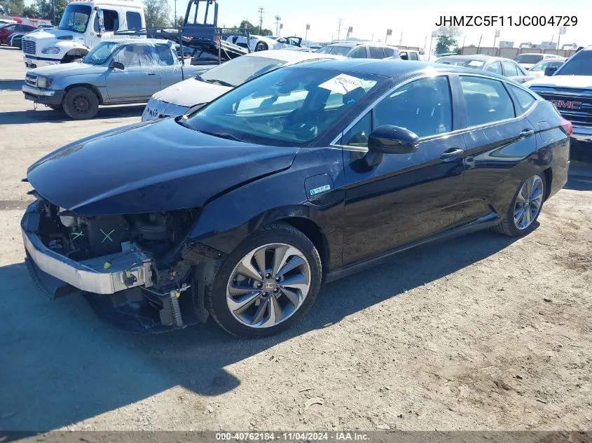 2018 Honda Clarity Plug-In Hybrid VIN: JHMZC5F11JC004729 Lot: 40762184