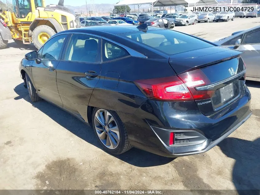 2018 Honda Clarity Plug-In Hybrid VIN: JHMZC5F11JC004729 Lot: 40762184