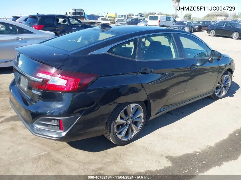 2018 Honda Clarity Plug-In Hybrid VIN: JHMZC5F11JC004729 Lot: 40762184