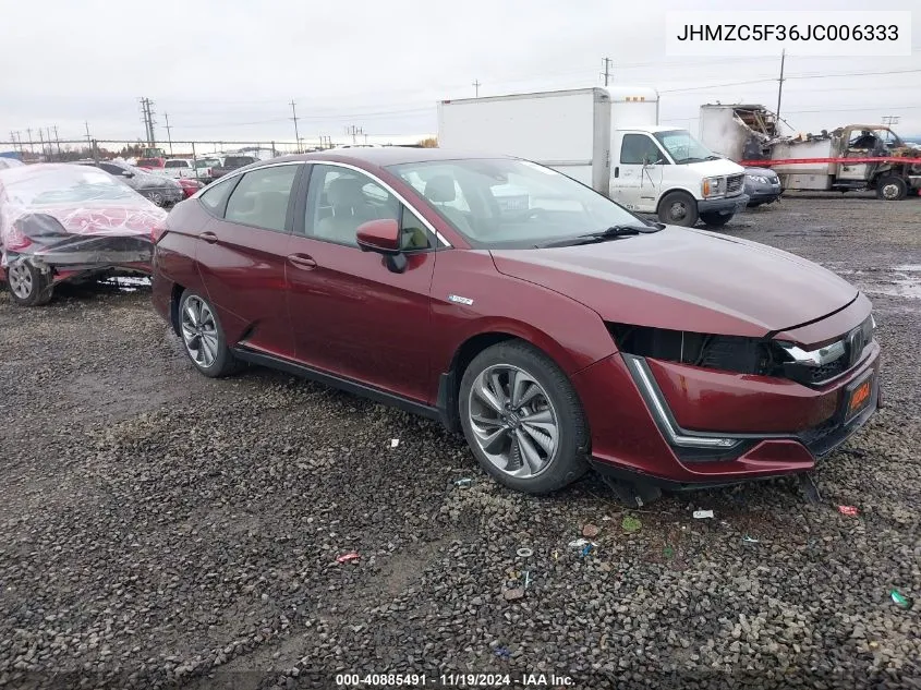 2018 Honda Clarity Plug-In Hybrid Touring VIN: JHMZC5F36JC006333 Lot: 40885491