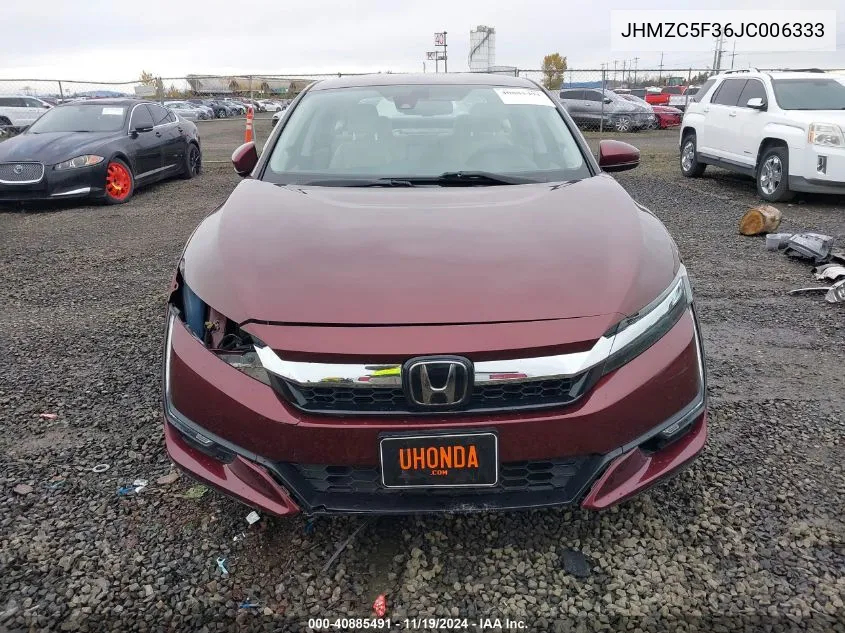 2018 Honda Clarity Plug-In Hybrid Touring VIN: JHMZC5F36JC006333 Lot: 40885491