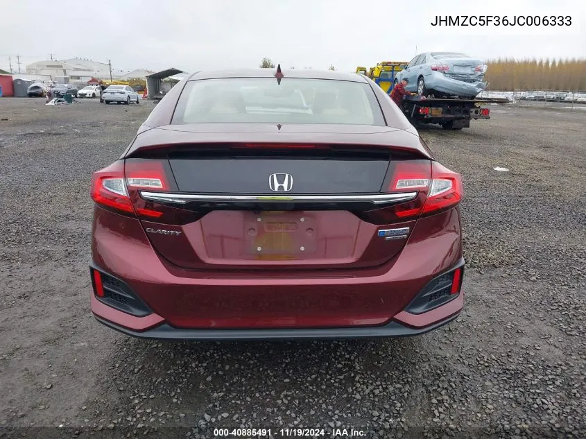 2018 Honda Clarity Plug-In Hybrid Touring VIN: JHMZC5F36JC006333 Lot: 40885491