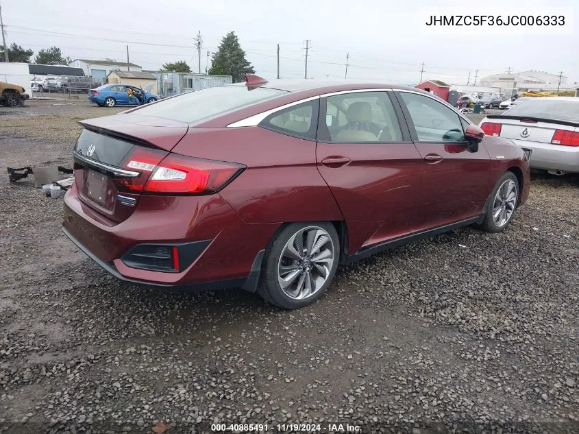 2018 Honda Clarity Plug-In Hybrid Touring VIN: JHMZC5F36JC006333 Lot: 40885491