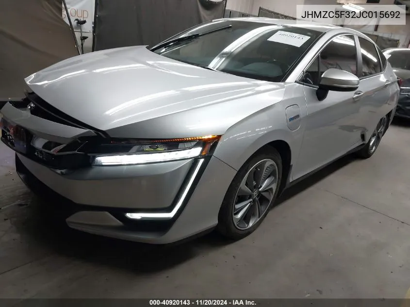 2018 Honda Clarity Plug-In Hybrid Touring VIN: JHMZC5F32JC015692 Lot: 40920143