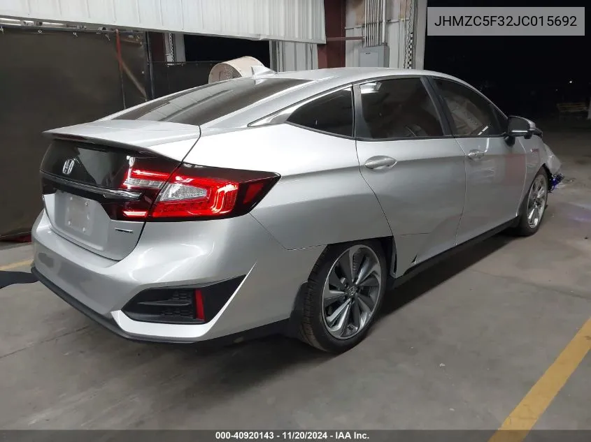 2018 Honda Clarity Plug-In Hybrid Touring VIN: JHMZC5F32JC015692 Lot: 40920143