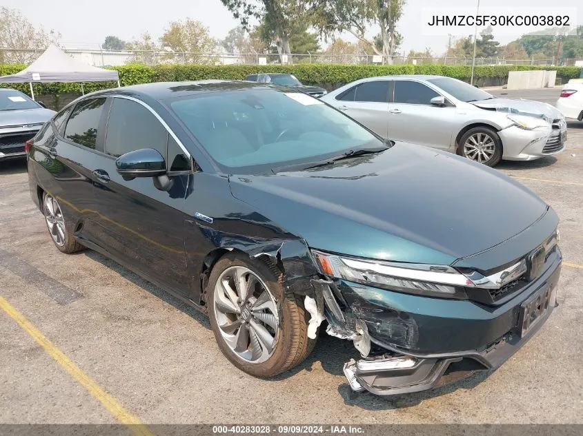 2019 Honda Clarity Plug-In Hybrid Touring VIN: JHMZC5F30KC003882 Lot: 40283028