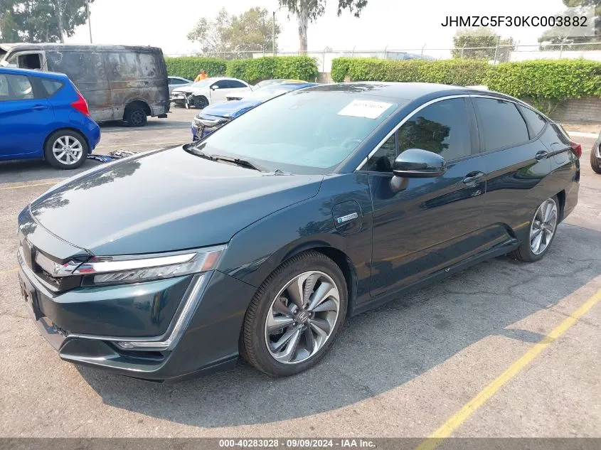 2019 Honda Clarity Plug-In Hybrid Touring VIN: JHMZC5F30KC003882 Lot: 40283028