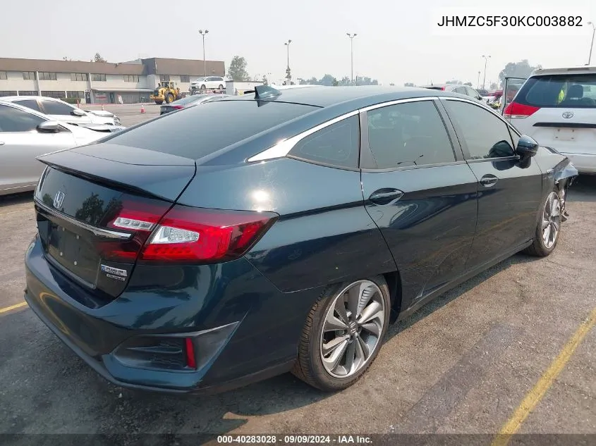 2019 Honda Clarity Plug-In Hybrid Touring VIN: JHMZC5F30KC003882 Lot: 40283028