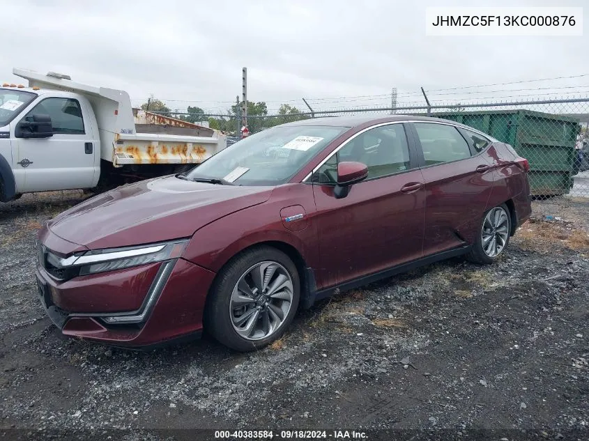 2019 Honda Clarity Plug-In Hybrid VIN: JHMZC5F13KC000876 Lot: 40383584