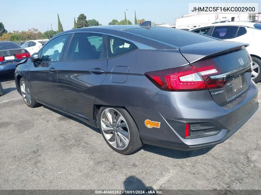 2019 Honda Clarity Plug-In Hybrid VIN: JHMZC5F16KC002900 Lot: 40469262