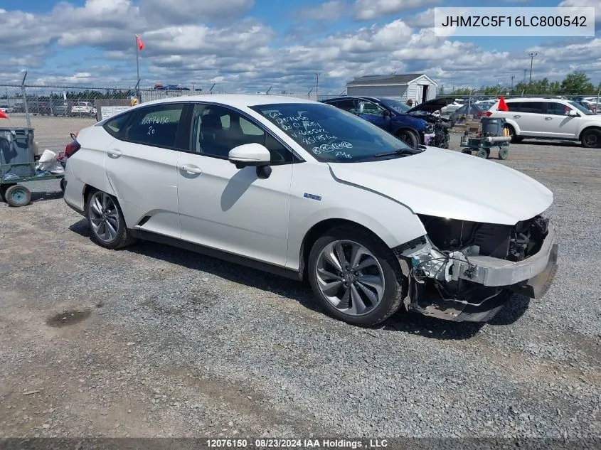 2020 Honda Clarity VIN: JHMZC5F16LC800542 Lot: 12076150