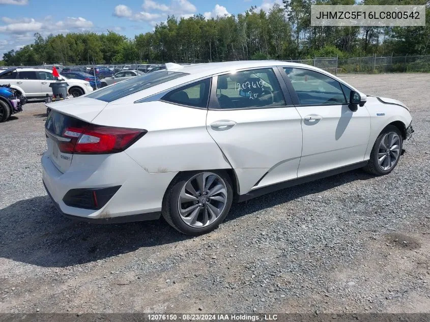 2020 Honda Clarity VIN: JHMZC5F16LC800542 Lot: 12076150