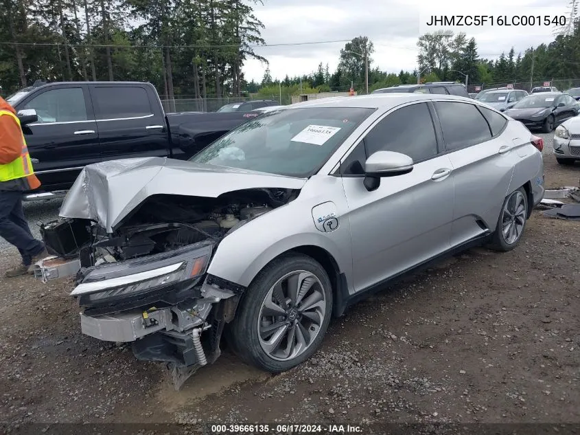 2020 Honda Clarity Plug-In Hybrid VIN: JHMZC5F16LC001540 Lot: 39666135