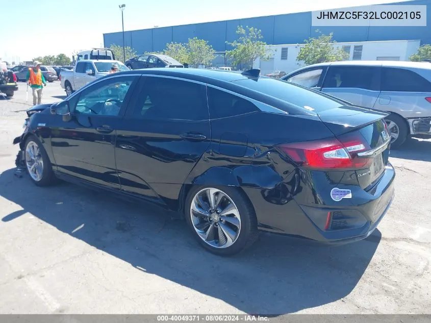 2020 Honda Clarity Plug-In Hybrid Touring VIN: JHMZC5F32LC002105 Lot: 40049371