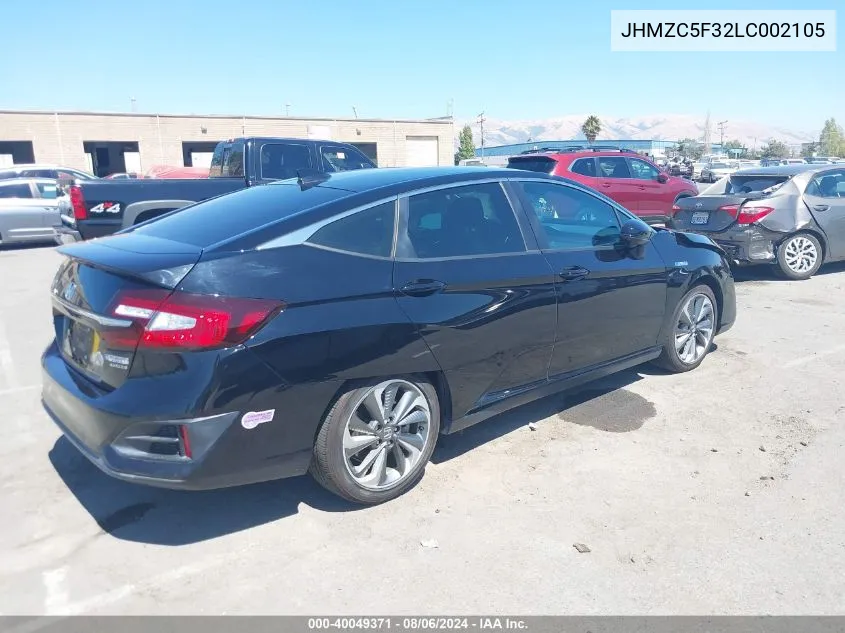 2020 Honda Clarity Plug-In Hybrid Touring VIN: JHMZC5F32LC002105 Lot: 40049371