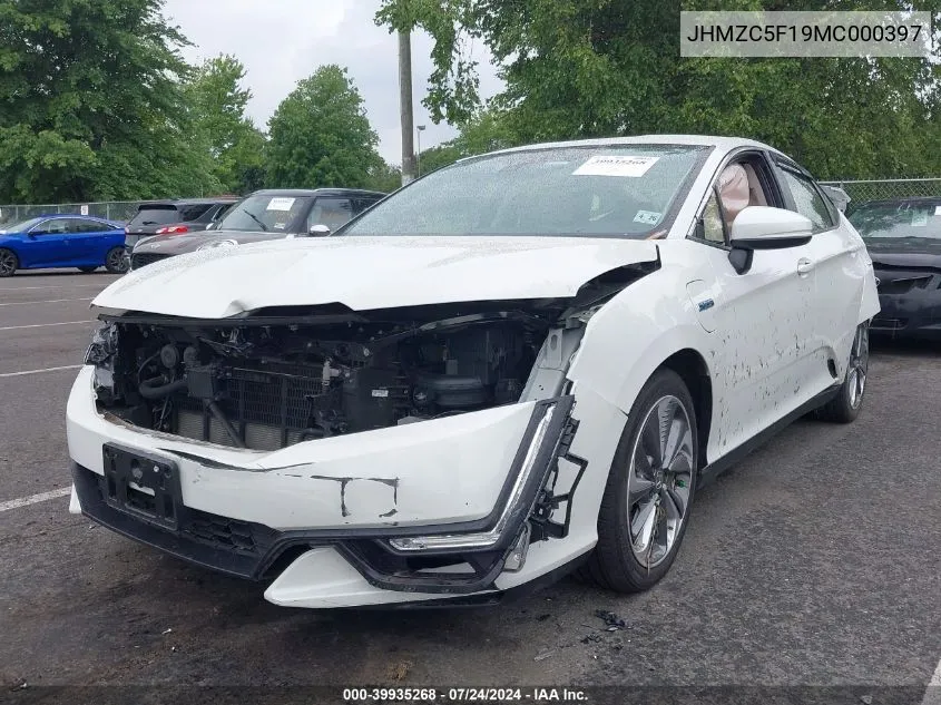 2021 Honda Clarity Plug-In Hybrid VIN: JHMZC5F19MC000397 Lot: 39935268