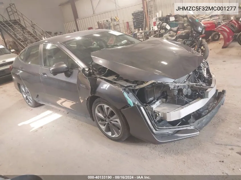 2021 Honda Clarity Plug-In Hybrid Touring VIN: JHMZC5F32MC001277 Lot: 40133190