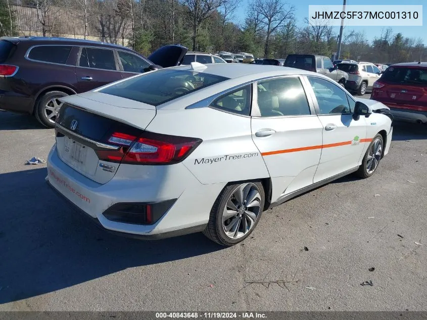 2021 Honda Clarity Plug-In Hybrid Touring VIN: JHMZC5F37MC001310 Lot: 40843648