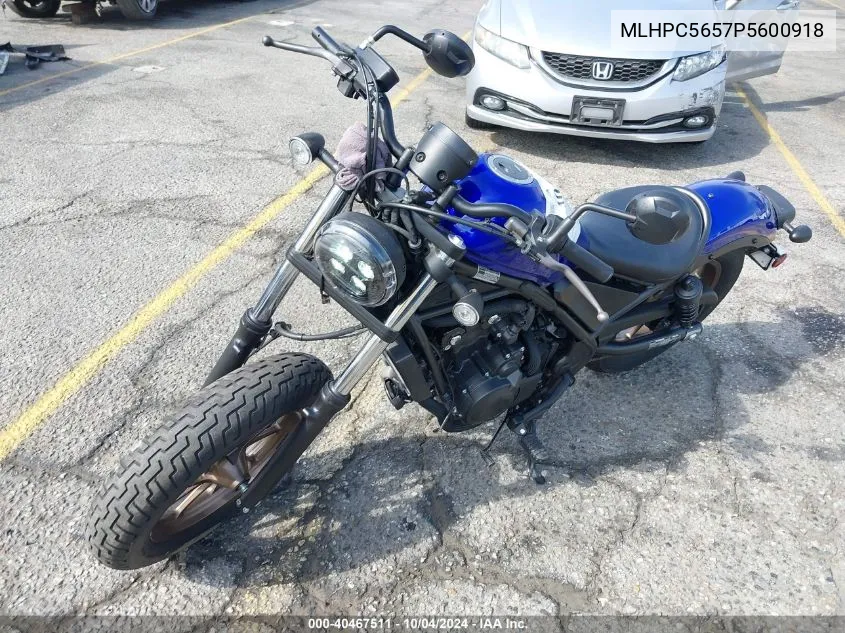 2023 Honda Cmx500 A VIN: MLHPC5657P5600918 Lot: 40467511