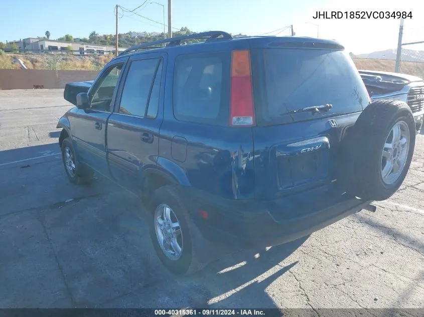 1997 Honda Cr-V Lx VIN: JHLRD1852VC034984 Lot: 40315361