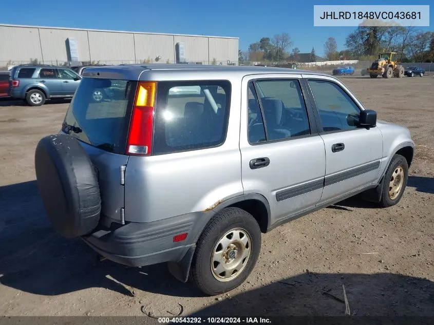 1997 Honda Cr-V VIN: JHLRD1848VC043681 Lot: 40543292