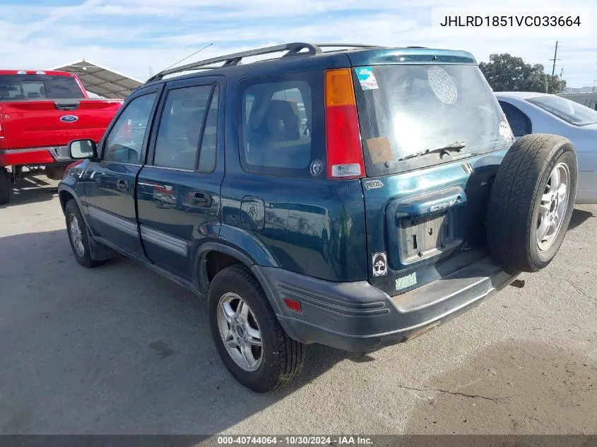 1997 Honda Cr-V VIN: JHLRD1851VC033664 Lot: 40744064