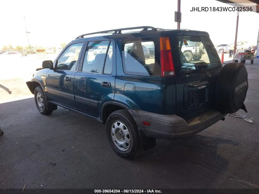 1998 Honda Cr-V Lx VIN: JHLRD1843WC042536 Lot: 39654204