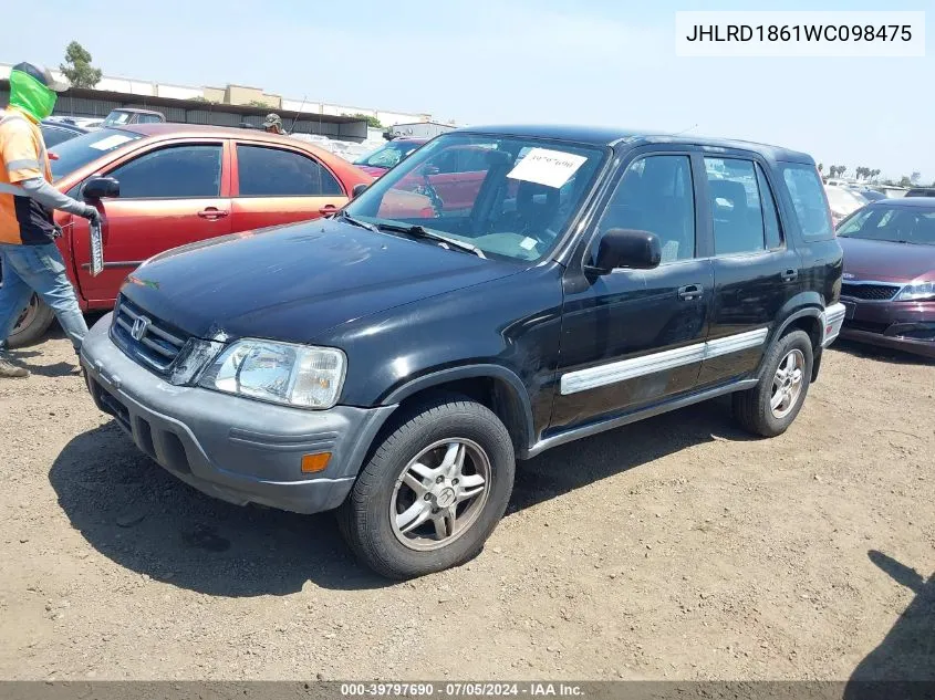 1998 Honda Cr-V Ex VIN: JHLRD1861WC098475 Lot: 39797690