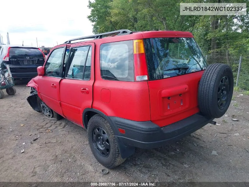 1998 Honda Cr-V Lx VIN: JHLRD1842WC102337 Lot: 39887756