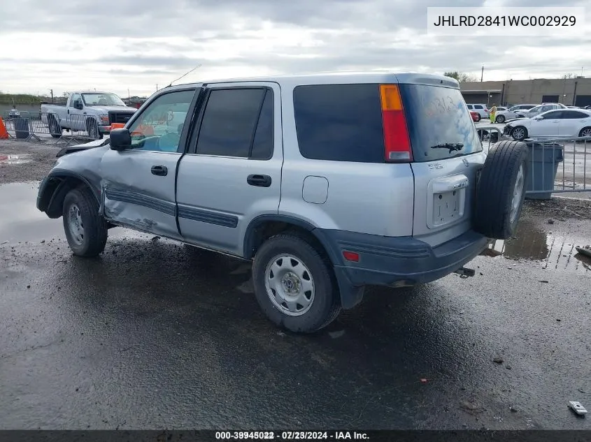 1998 Honda Cr-V Lx VIN: JHLRD2841WC002929 Lot: 39945022