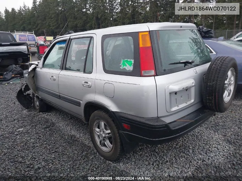 1998 Honda Cr-V Ex VIN: JHLRD1864WC070122 Lot: 40190989