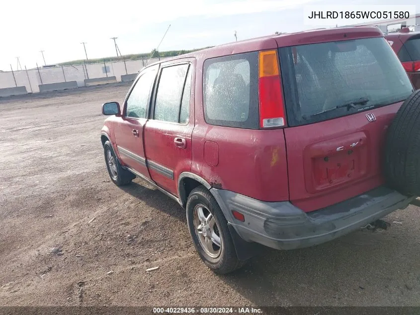 1998 Honda Cr-V Ex VIN: JHLRD1865WC051580 Lot: 40229436