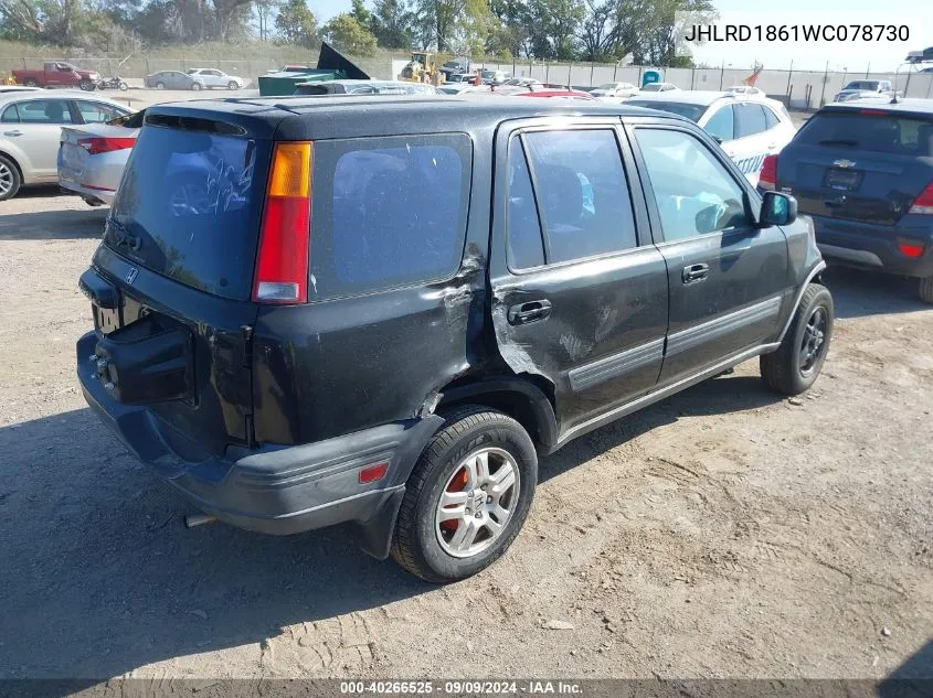 1998 Honda Cr-V Ex VIN: JHLRD1861WC078730 Lot: 40266525